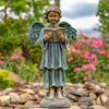 39" Bronze Magnesium Angel Holding Book Statue