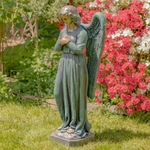 47" Bronze Magnesium Angel Holding Heart