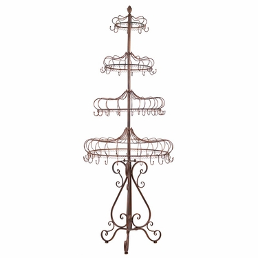 Antique Bronze Metal Display Stand with Hooks - Click to enlarge