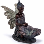 Bronze Fairy w/Flower Butterfly Birdfeeder