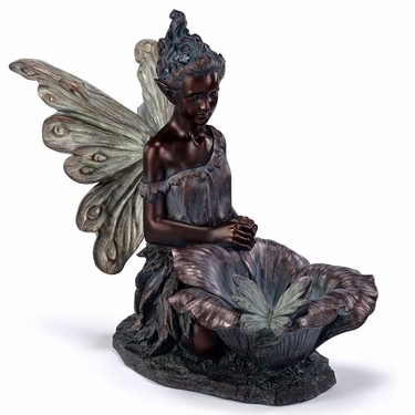 Bronze Fairy w/Flower Butterfly Birdfeeder - Click to enlarge