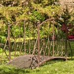 5' Long Antique Bronze Iron Garden Bridge