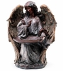 Bronze Kneeling Angel w/ Birdfeeder