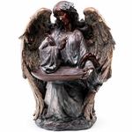 Bronze Kneeling Angel w/ Birdfeeder Bronze Kneeling Angel w/ Birdfeeder