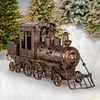 6 Ft. Antique Bronze Medium Christmas Train with Cart & Lanterns