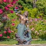 48" Bronze Magnesium Merman Throwing Trident