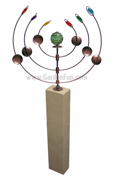 Bronze Metal Kinetic Art Tower - Click to enlarge