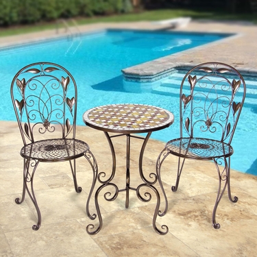 Bronze Mosaic Bistro Patio Set - Click to enlarge
