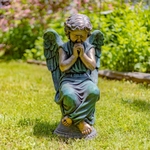 28" Bronze Magnesium Sitting and Praying Angel