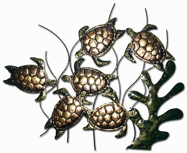 Bronzed Metal Turtle Scene - Click to enlarge