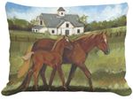 Brown Horses Outdoor Pillow