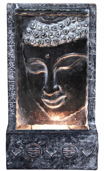 Buddha Face Lighted Wall Fountain - Click to enlarge