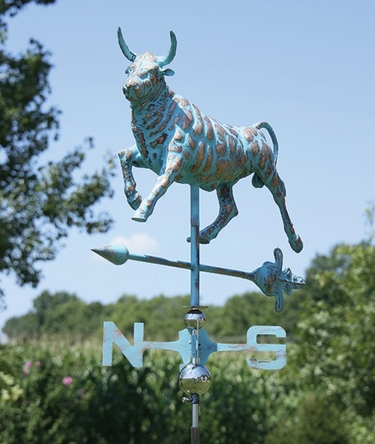 Bull Weathervane - Copper Patina - Click to enlarge