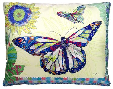 Bursting Beautiful Butterflies Outdoor Pillow - Click to enlarge