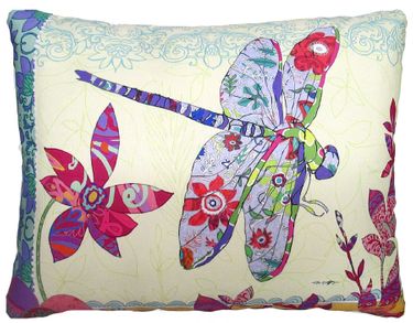 Bursting Beautiful Dragonfly Outdoor Pillow - Click to enlarge
