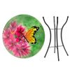 Butterflies Glass Birdbath w/Stand