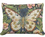 Butterfly Sapphire Bloom Outdoor Pillow