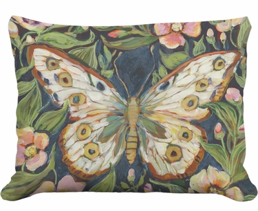 Butterfly Sapphire Bloom Outdoor Pillow - Click to enlarge