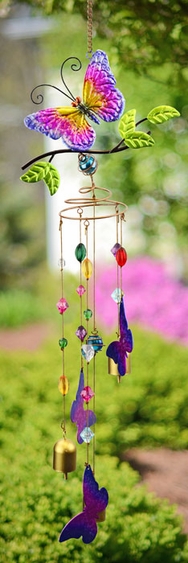 Butterfly Wind Chime w/Jewels - Click to enlarge