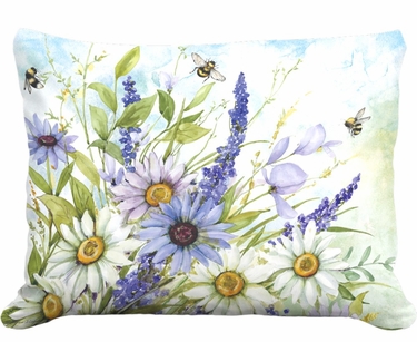 Buzzing Bloom Outdoor Pillow - Click to enlarge