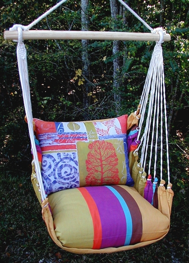 Cafe Soleil Fan Coral Hammock Chair Swing Set - Click to enlarge