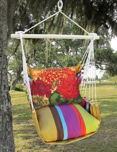 Cafe Soleil Full Bloom 3 Hammock Chair Swing Set - Click to enlarge