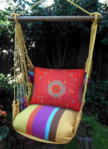 Cafe Soleil Sunburst Shield Hammock Chair Swing Set - Click to enlarge