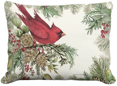 Cardinal & Berries 1 Outdoor Pillow - Click to enlarge
