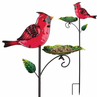 Cardinal Bird Feeder Stakes (Set of 2) - Click to enlarge