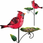 Cardinal Bird Feeder Stakes (Set of 2)