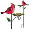 Cardinal Bird Feeder Stakes (Set of 2)