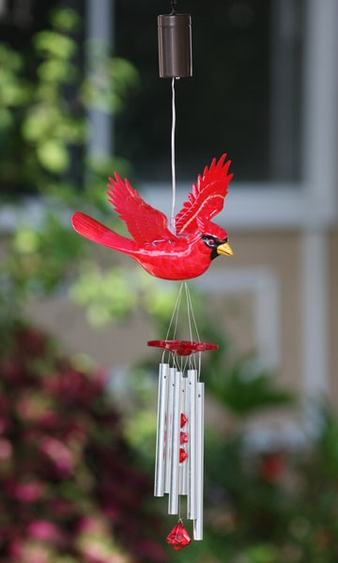 Cardinal LED Battery Powered Light Wind Chime - Click to enlarge