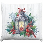 Cardinal w/Winter Lantern Outdoor Pillow Cardinal w/Winter Lantern Outdoor Pillow