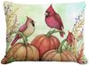 Cardinals on Pumpkins Outdoor Pillow