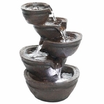 Cascading Bowls Tabletop Fountain w/LED Lights