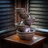 Cascading Bowls Tabletop Fountain w/LED Lights