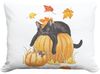 Cat w/Pumpkins Outdoor Pillow