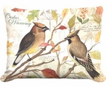 Cedar Waxwing Birds Outdoor Pillow