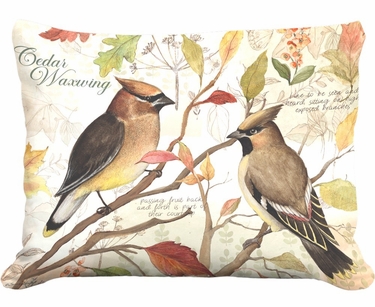 Cedar Waxwing Birds Outdoor Pillow - Click to enlarge