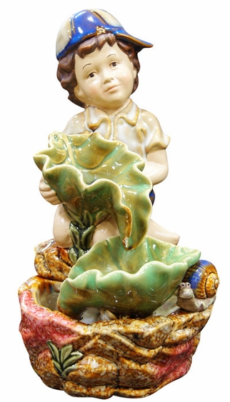 Ceramic Boy Tabletop Fountain - Click to enlarge