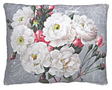 Charcoal White Florals Outdoor Pillow - Click to enlarge