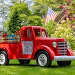 Large Charleston Red Truck with LED Lights