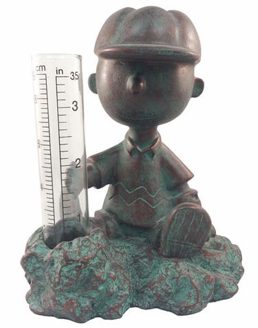 Charlie Brown Rain Gauge - Patina Bronze - Click to enlarge