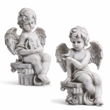 Cherub Statues w/Animals (Set of 2) - Click to enlarge