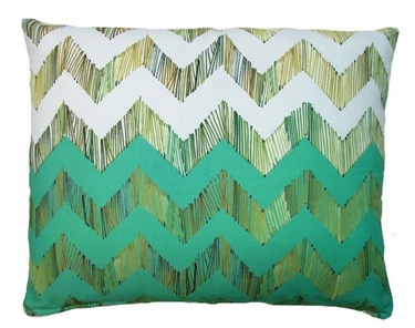 Chevron Small Green Outdoor Pillow - Click to enlarge