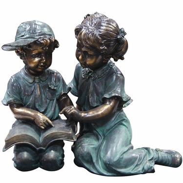 Children Reading Garden Statue - Click to enlarge