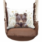 Chocolate Bear with Daisies and Bees Hammock Chair Swing Set