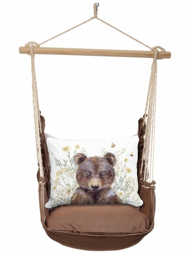 Chocolate Bear with Daisies and Bees Hammock Chair Swing Set - Click to enlarge