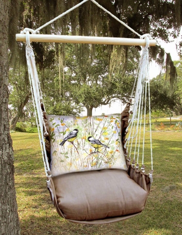 Chocolate Chickadee Birds Hammock Chair Swing Set - Click to enlarge