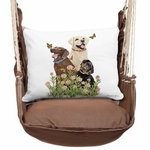 Chocolate Labrador Trio Hammock Chair Swing Set